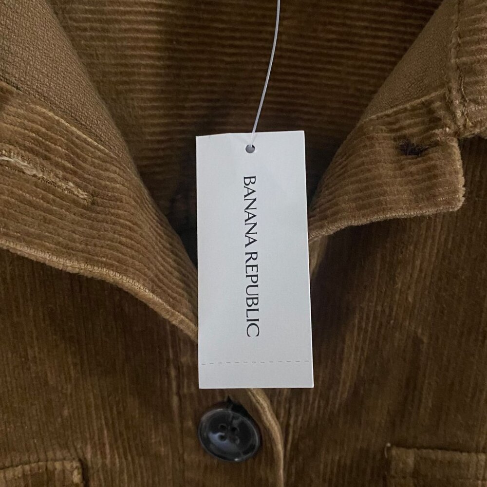 Banana Republic Corduroy Shirt Jacket Women's Large Pockets Button-Front L/S New - Picture 9 of 14